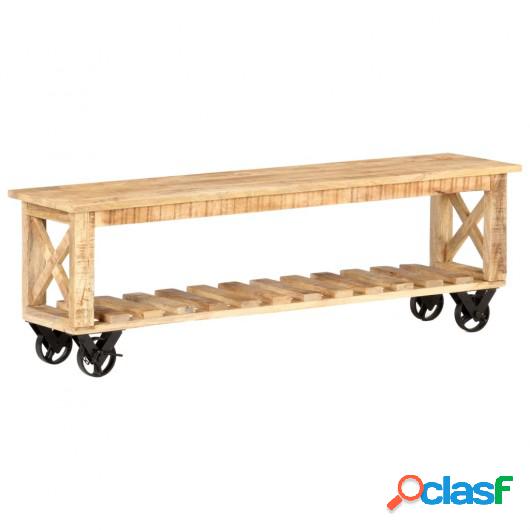 Mueble para TV madera de mango rugosa 130x30x42 cm