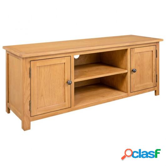 Mueble para el televisor madera maciza de roble 110x35x44 cm