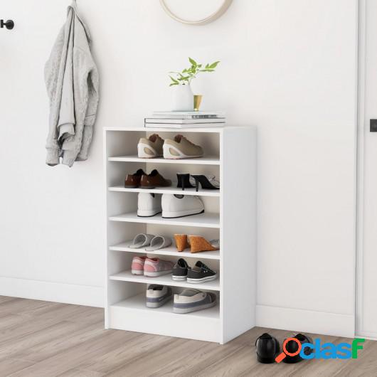 Mueble zapatero de aglomerado blanco 60x35x92 cm