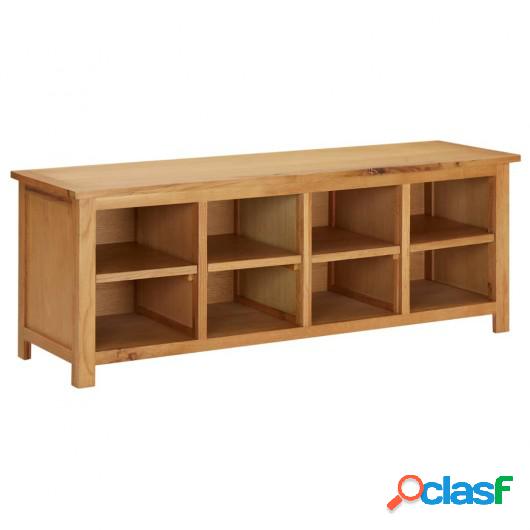 Mueble zapatero de madera maciza de roble 114x37x45 cm