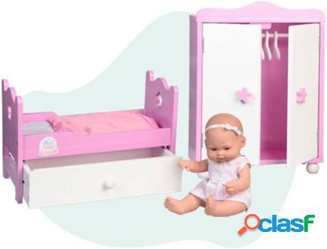 Muñeca Bebe FALCA con Armario y Cama de Madera (Edad