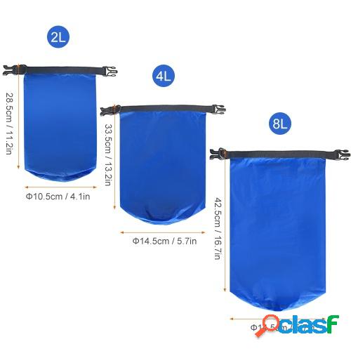 Paquete de 3 bolsas impermeables 2L + 4L + 8L Sacos secos