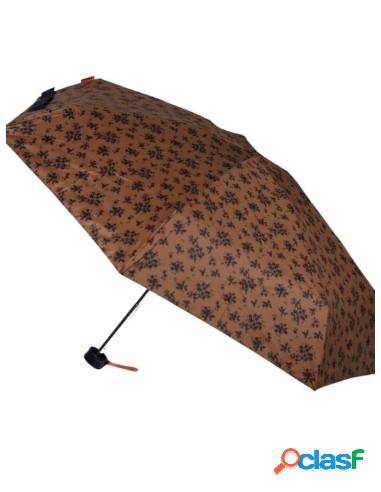 Paraguas Plegable De Mujer Estampado De Manchas Marrón