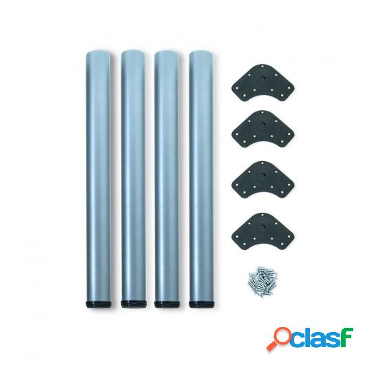 Patas para mesa, D. 60 mm, regulable 830 - 850 mm, Acero,