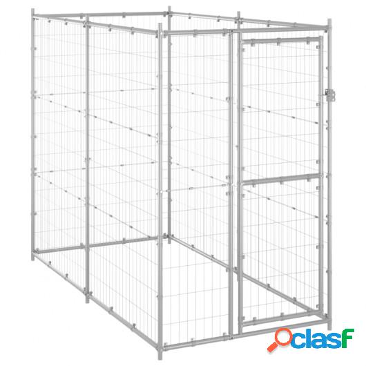 Perrera de exterior de acero galvanizado 110x220x180 cm