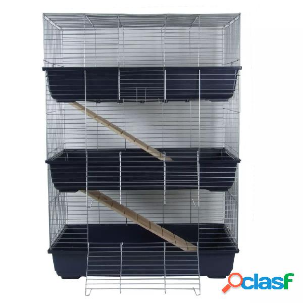 @Pet Jaula de conejos de 3 niveles 80x44x120 cm azul 25034