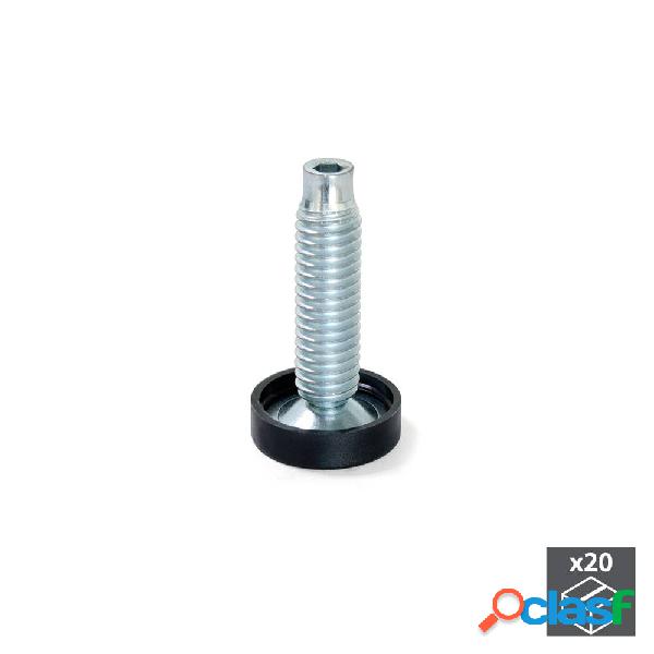 Pie nivelador para mueble regulación interior M10 D. 23 mm