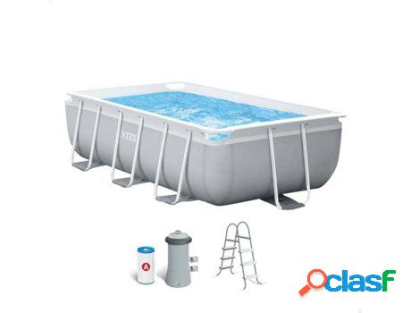 Piscina Tubular INTEX Prisma Frame Retangular con Bomba (3