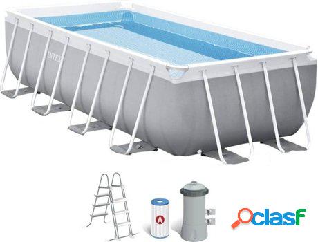 Piscina Tubular INTEX Prisma Frame Retangular con Bomba (4