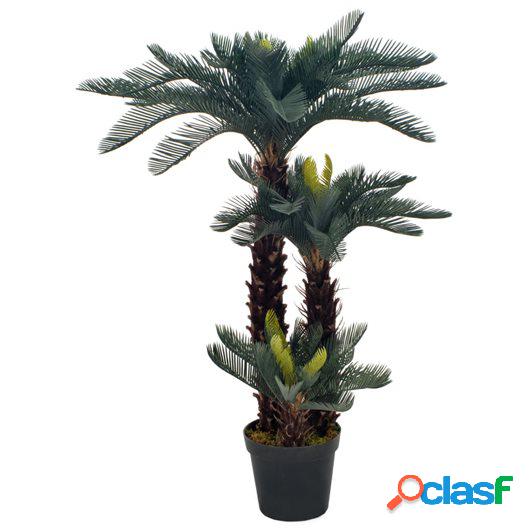 Planta artificial palmera cica con macetero 125 cm verde