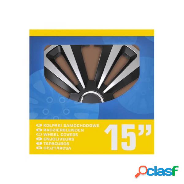 ProPlus Juego de tapacubos 4 unidades Terra plateado y negro