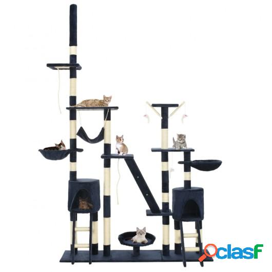 Rascador para gatos con poste de sisal 230-250 cm azul