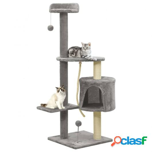 Rascador para gatos con postes de sisal 120 cm gris