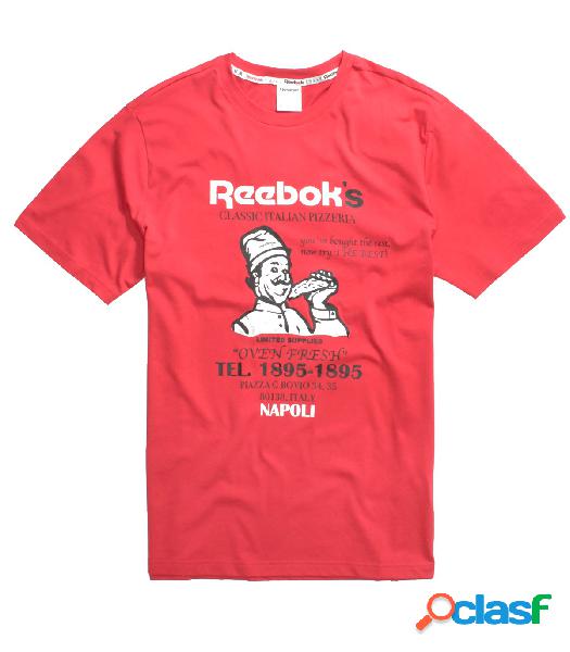Reebok - Camiseta para Hombre Roja - Cl ITL Pizza Tee Red XS