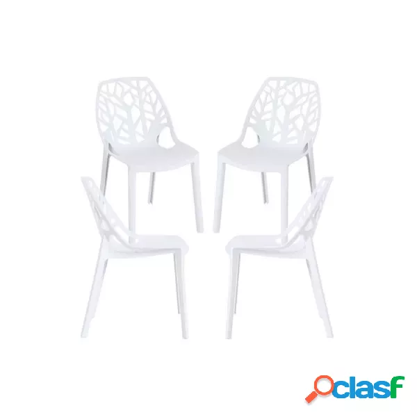 RegalosMiguel - Pack 4 Sillas Hissar Polipropileno - Blanco