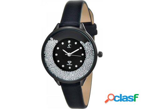 Reloj SC_CRYSTAL (bañado a rodio - Negro)