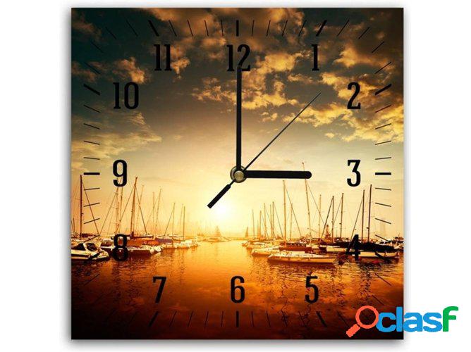 Reloj de Pared LEGENDARTE Puesta Del Sol Entre Los Barcos