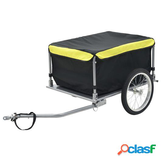Remolque de carga para bicicletas negro y amarillo 65 kg