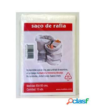 Saco de rafia en color Blanco Nuditex 54x96cm