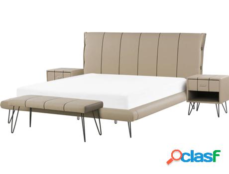 Set de Dormitorio 4 Piezas + Cama BELIANI Betin (Beije -