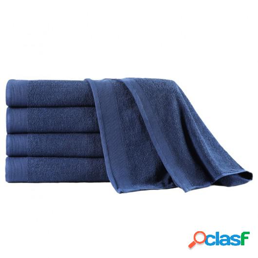 Set toalla de baño 5 uds algodón 450 gsm 100x150cm azul