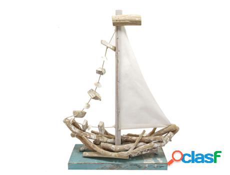 Signes Grimalt - Barco velero BLanco de Madera | Figura