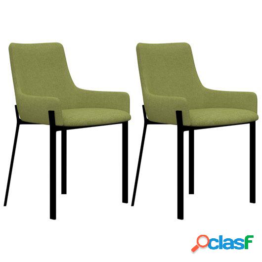 Silla de comedor 2 unidades tela verde