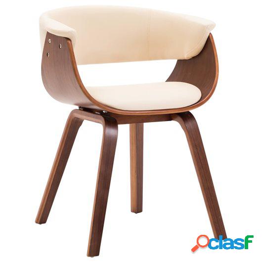 Silla de comedor con reposabrazos cuero sintético color