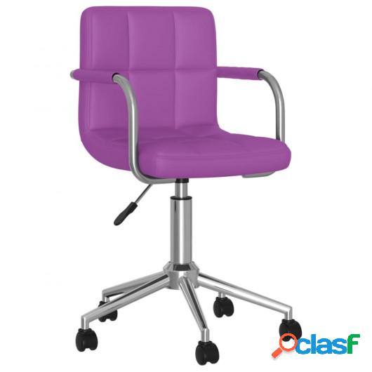 Silla de comedor giratoria de cuero sintética morado