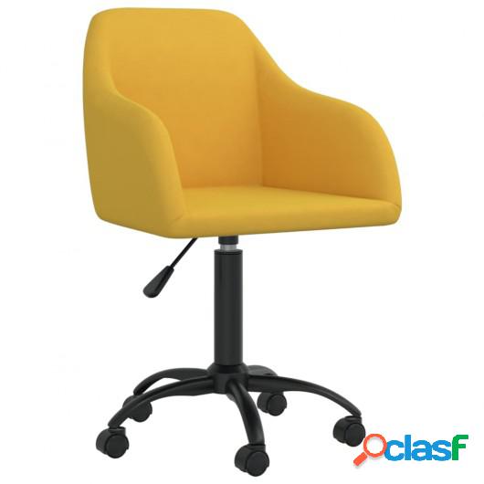 Silla de comedor giratoria de terciopelo amarillo