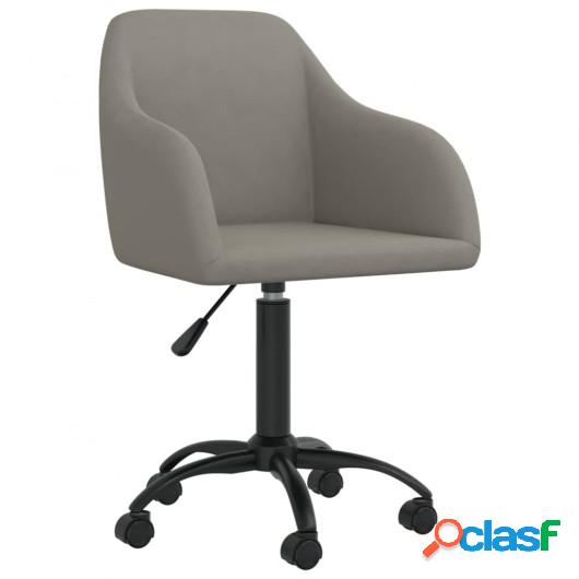 Silla de comedor giratoria de terciopelo gris claro