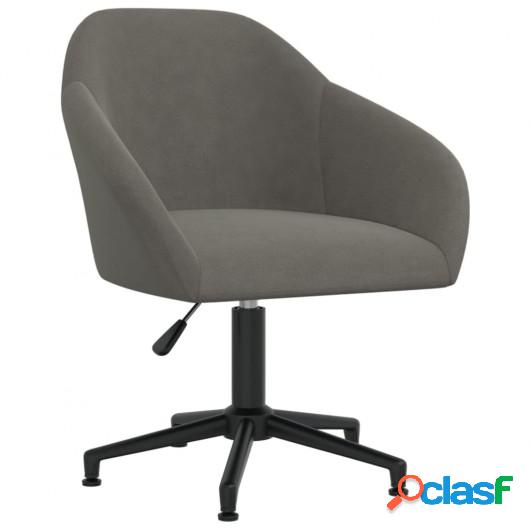 Silla de comedor giratoria de terciopelo gris oscuro