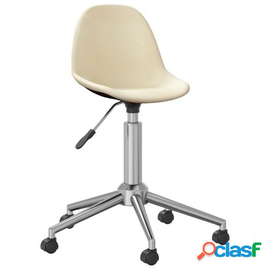 Silla de comedor giratoria tela color crema