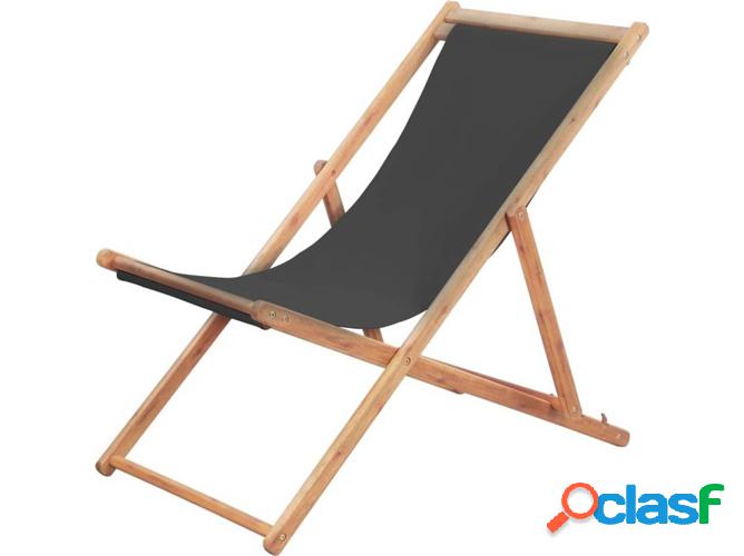 Silla de playa plegable VIDAXL tejido estructura de Madera