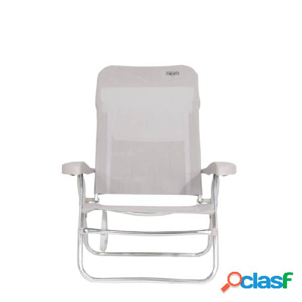 Silla de playa reclinable de 7 posiciones Crespo Beige