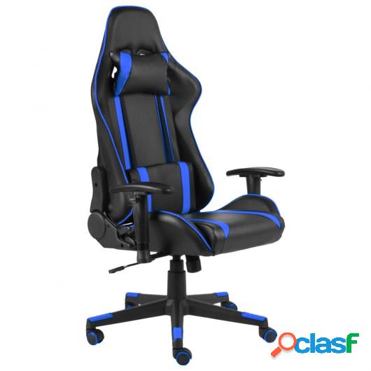 Silla gaming giratoria PVC azul