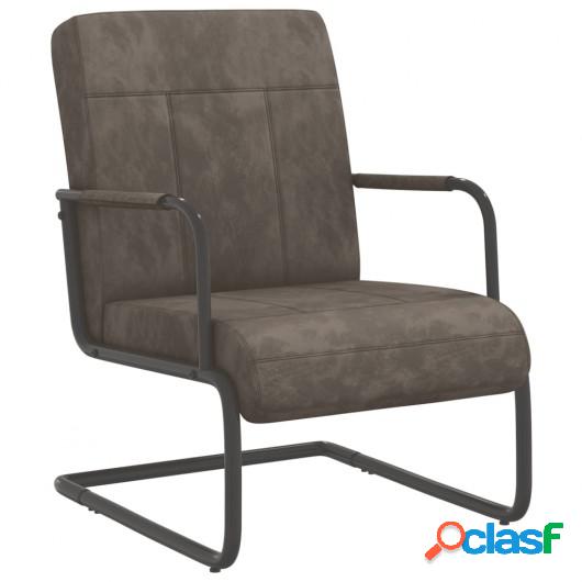 Silla voladiza de terciopelo gris claro
