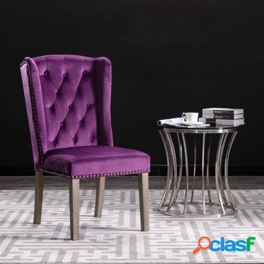 Sillas de comedor 2 unidades terciopelo morado