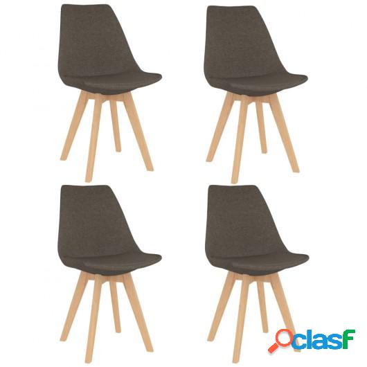 Sillas de comedor 4 unidades de tela gris taupe
