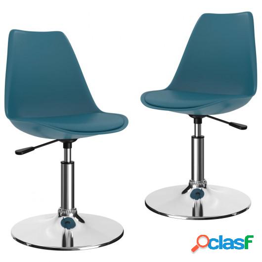 Sillas de comedor giratorias 2 uds cuero sintético turquesa