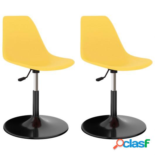 Sillas de comedor giratorias 2 unidades PP amarillo