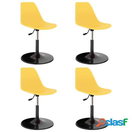 Sillas de comedor giratorias 4 unidades PP amarillo