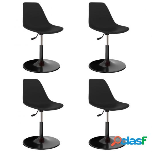 Sillas de comedor giratorias 4 unidades PP negras
