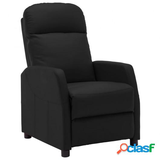 Sillón reclinable de cuero sintético negro