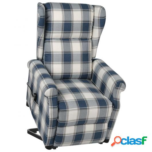 Sillón reclinable de pie de tela azul