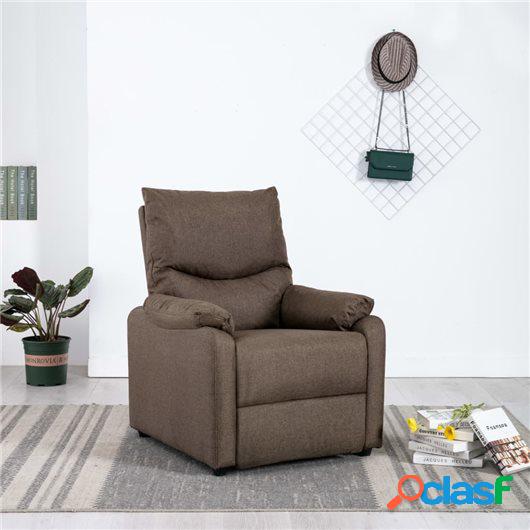 Sillón reclinable para TV de tela marrón