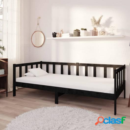 Sofá cama de madera maciza de pino negro 90x200 cm