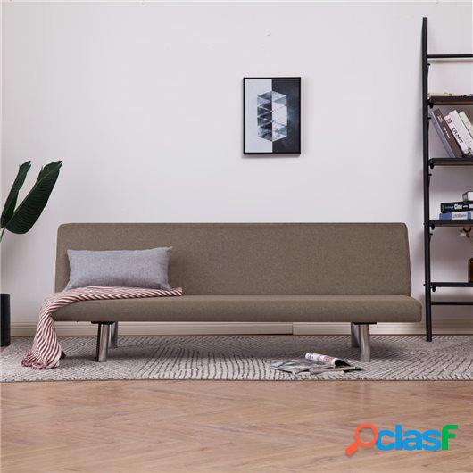 Sofá cama de poliéster gris taupe