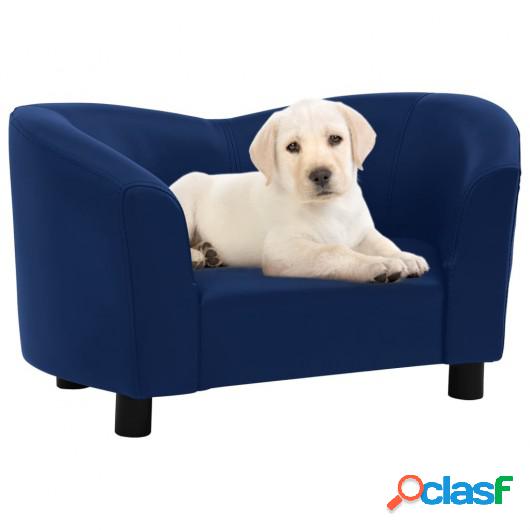 Sofá para perros cuero sintético azul 67x41x39 cm