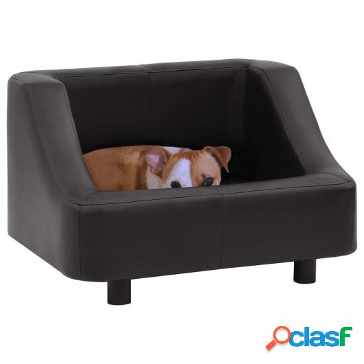 Sofá para perros cuero sintético negro 67x52x40 cm